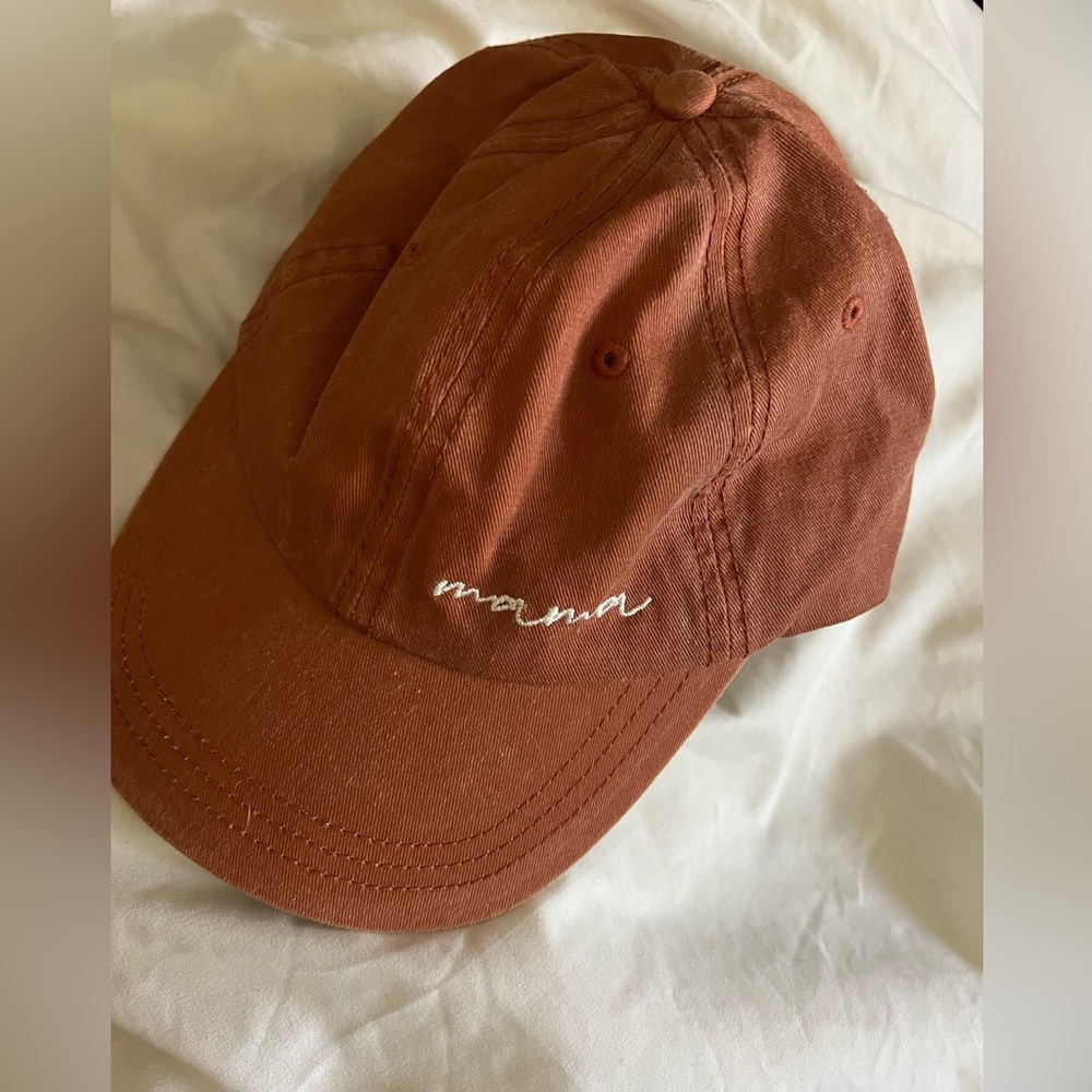 Rust Orange 'mama' Embroidered Cap